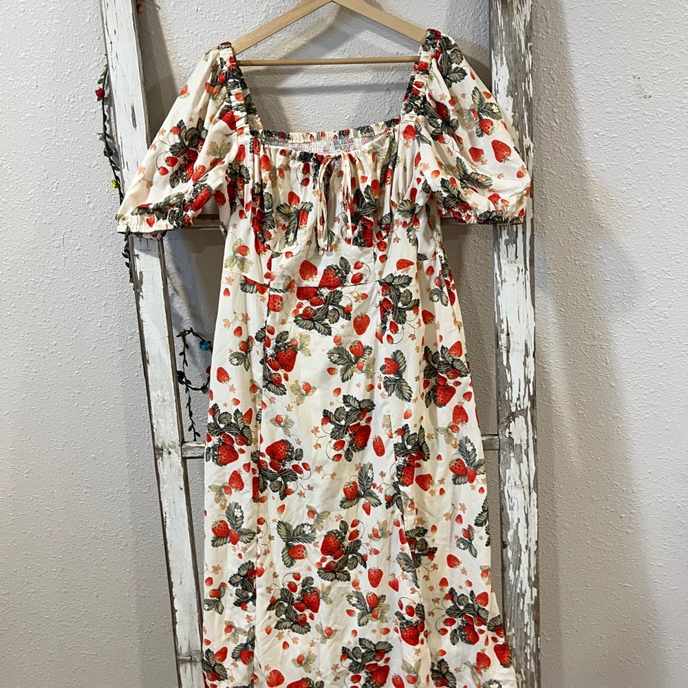 Cider Floral Off-Shoulder Maxi Dress
